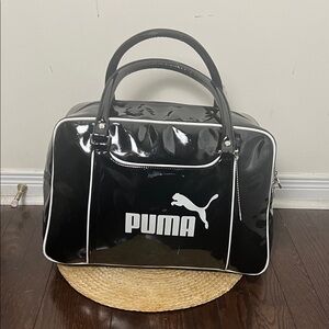 Puma Vintage Y2K Glossy Black and White Handbag